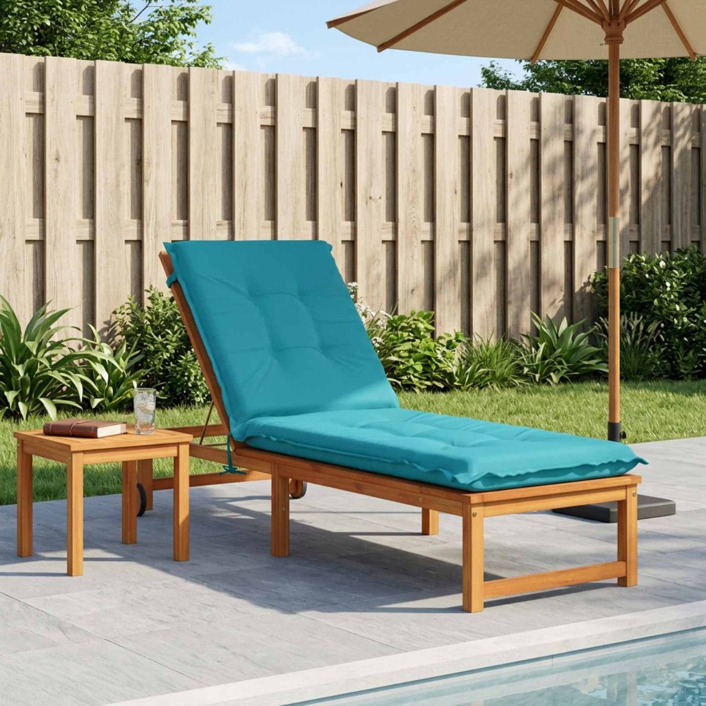 vidaXL Solstol Kudde GEMERT 100% Polyester Turkos 190 x 60 x 9 cm