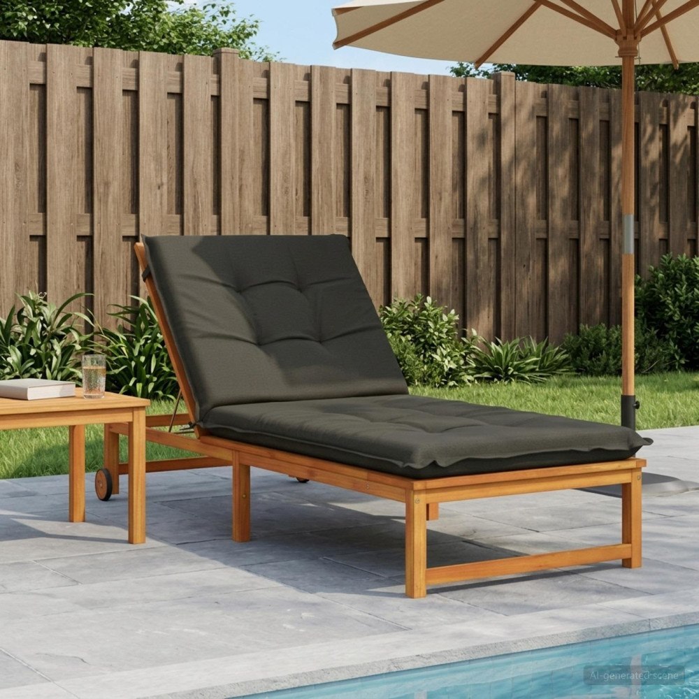 vidaXL Solstol Kudde GEMERT 100% Polyester Antracit 190 x 70 x 9 cm