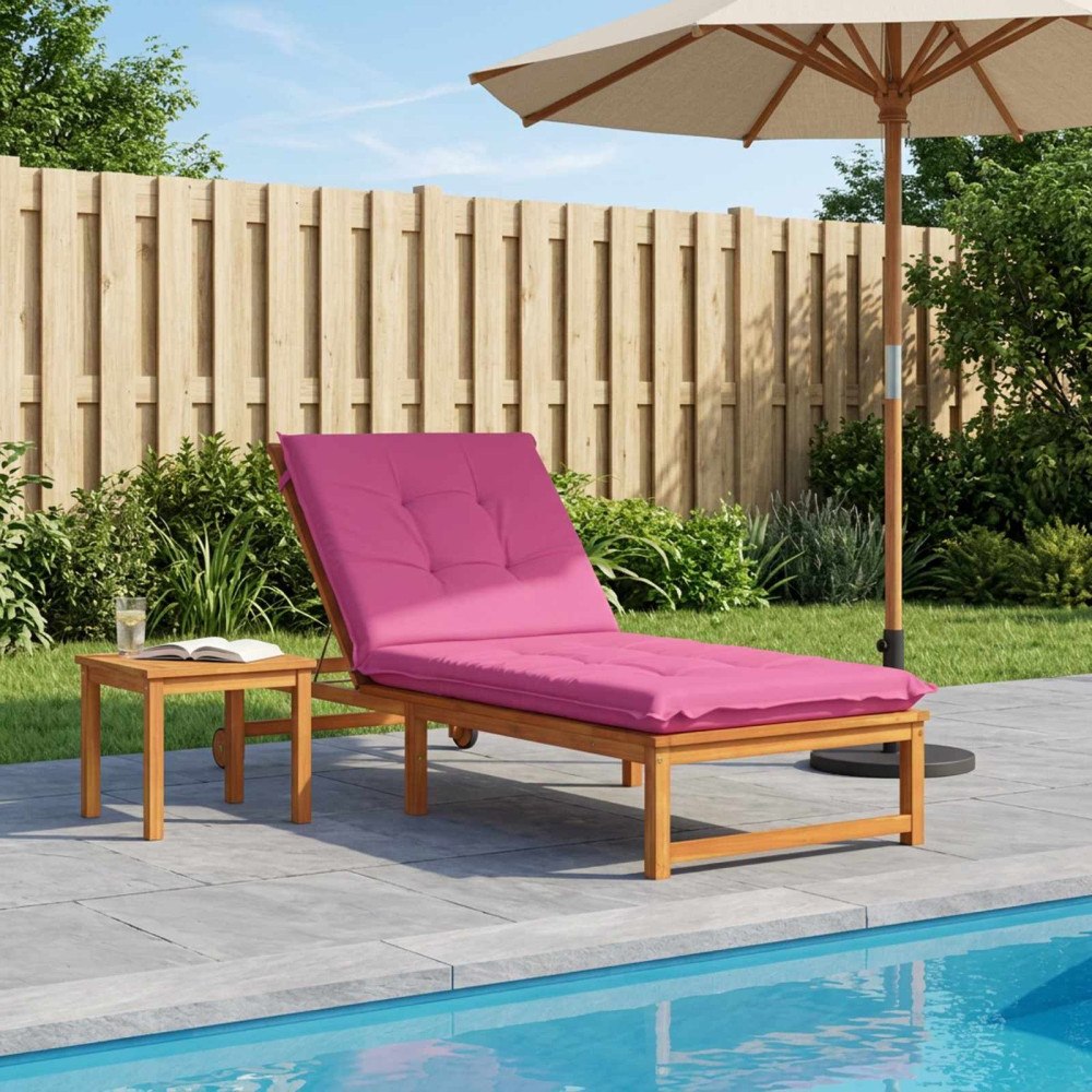 vidaXL Solstol Kudde GEMERT 100% Polyester Rosa 190 x 70 x 9 cm