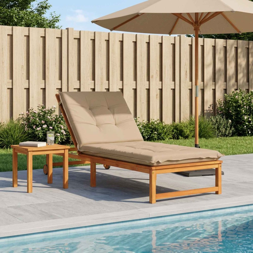 vidaXL Solstol Kudde GEMERT 100% Polyester Sand 190 x 80 x 9 cm