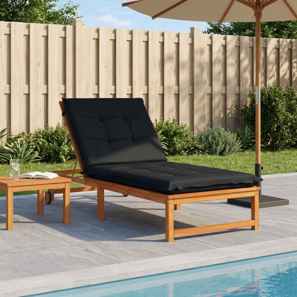 vidaXL Solstol Kudde GEMERT 100% Polyester Mörkblå 190 x 80 x 9 cm