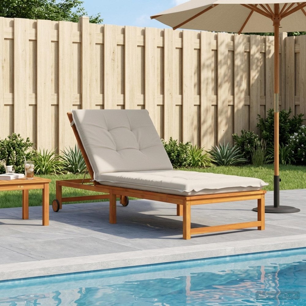 vidaXL Solstol Kudde GEMERT 100% Polyester Vit 190 x 90 x 9 cm
