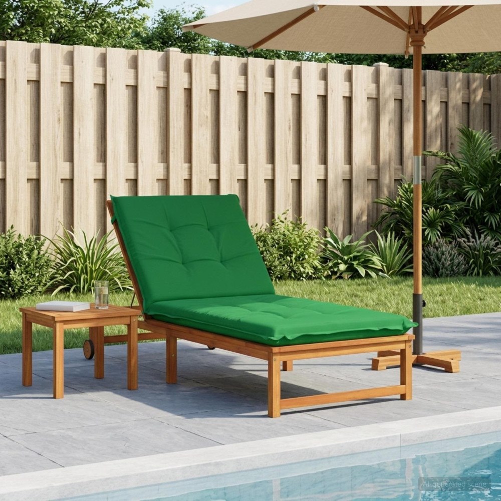 vidaXL Solstol Kudde GEMERT 100% Polyester Grön 190 x 90 x 9 cm