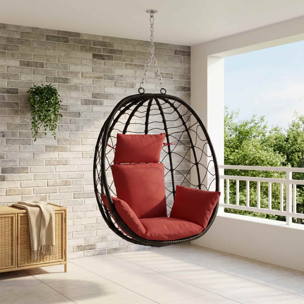 vidaXL Adirondack Kudde PUTTEN 100% Polyester Vinröd 60 x 145 x 10 cm