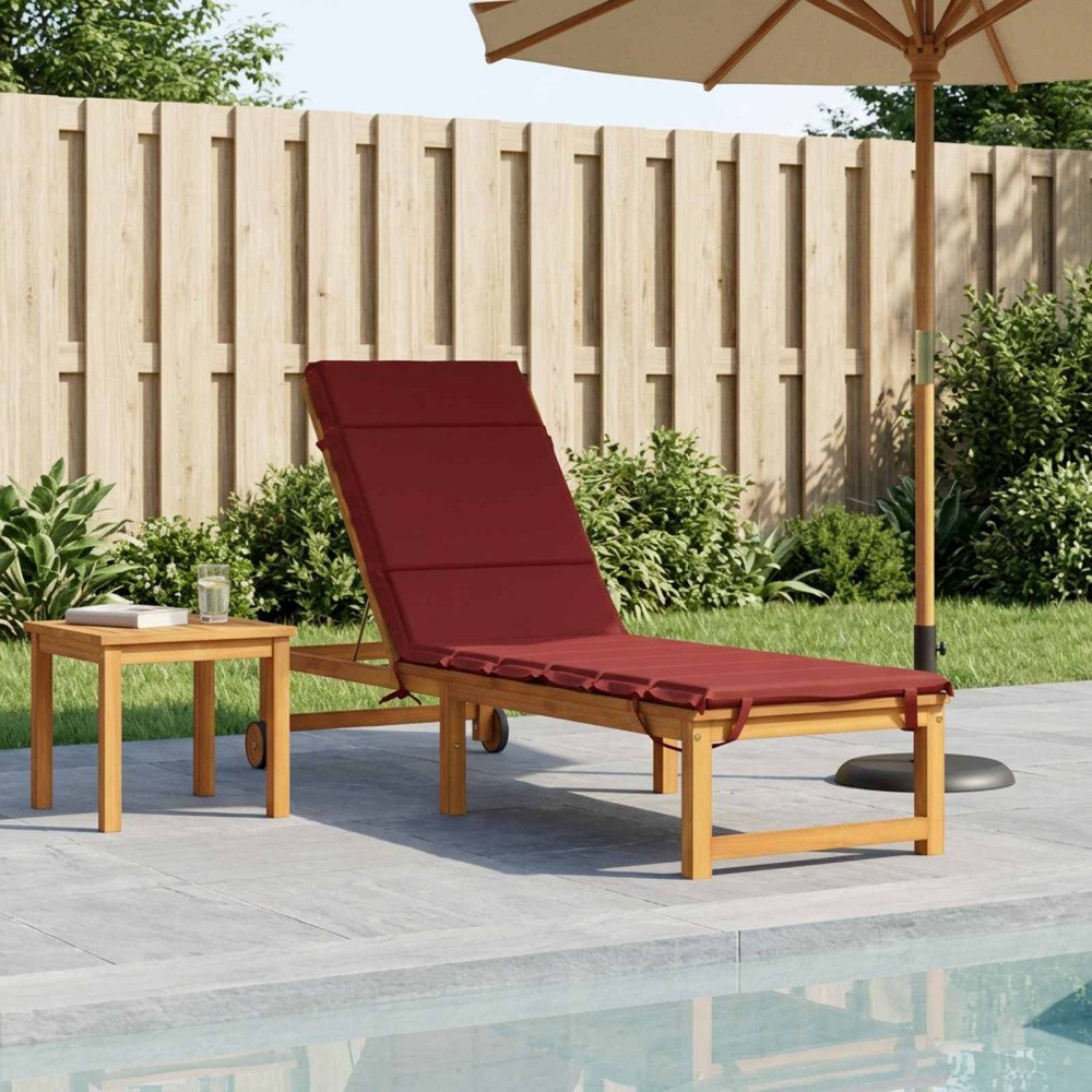 vidaXL Solstol Kudde GEMERT 100% Polyester Vinröd 200 x 55 x 3 cm