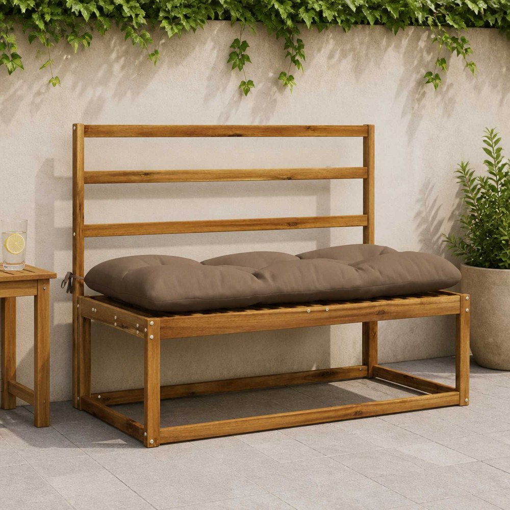 vidaXL Bänk kudde VIANEN 100% Polyester Taupe 110 x 50 x 12 cm