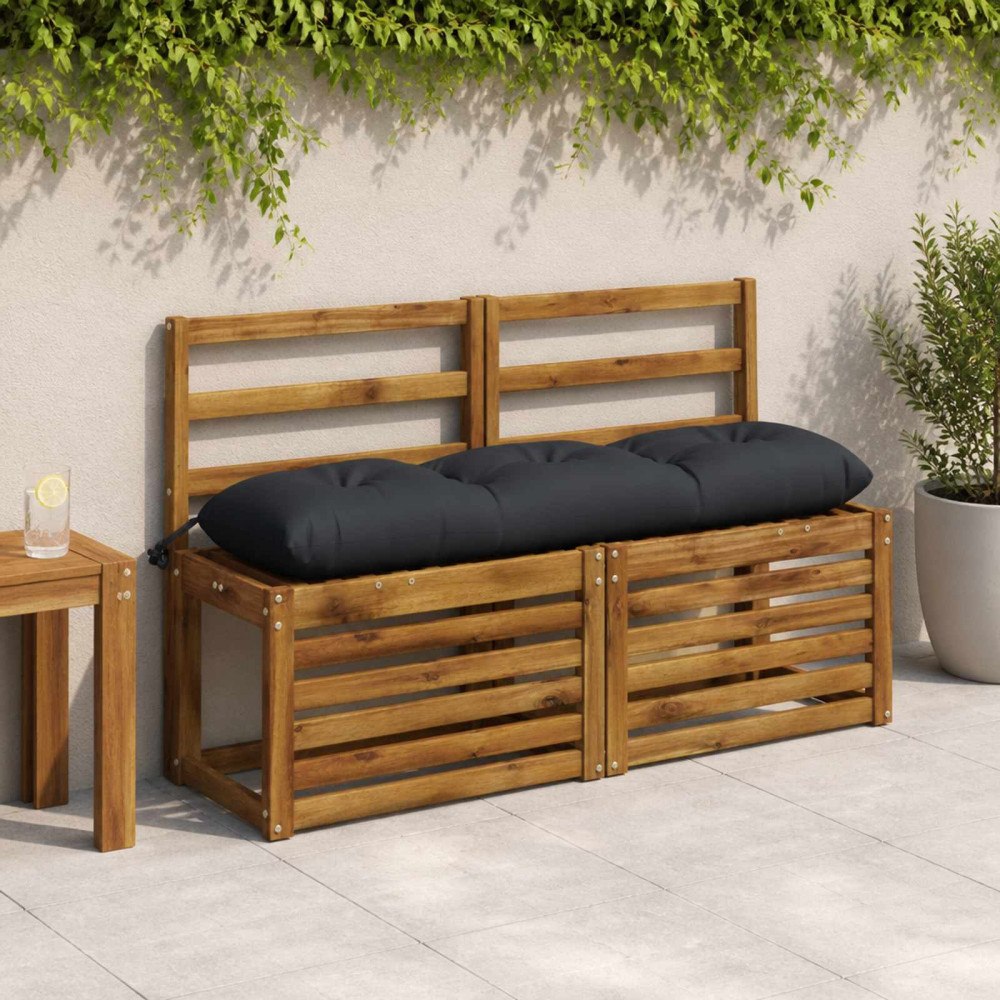 vidaXL Bänk Kuddar VIANEN 2 st 100% Polyester Mörkblå 130 x 30 x 12 cm