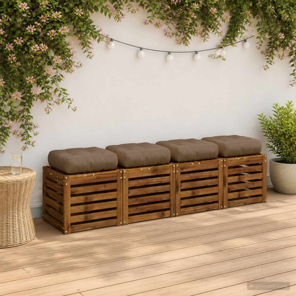 vidaXL 4-delade Sittdynor VIANEN 4 st 100% Polyester Taupe