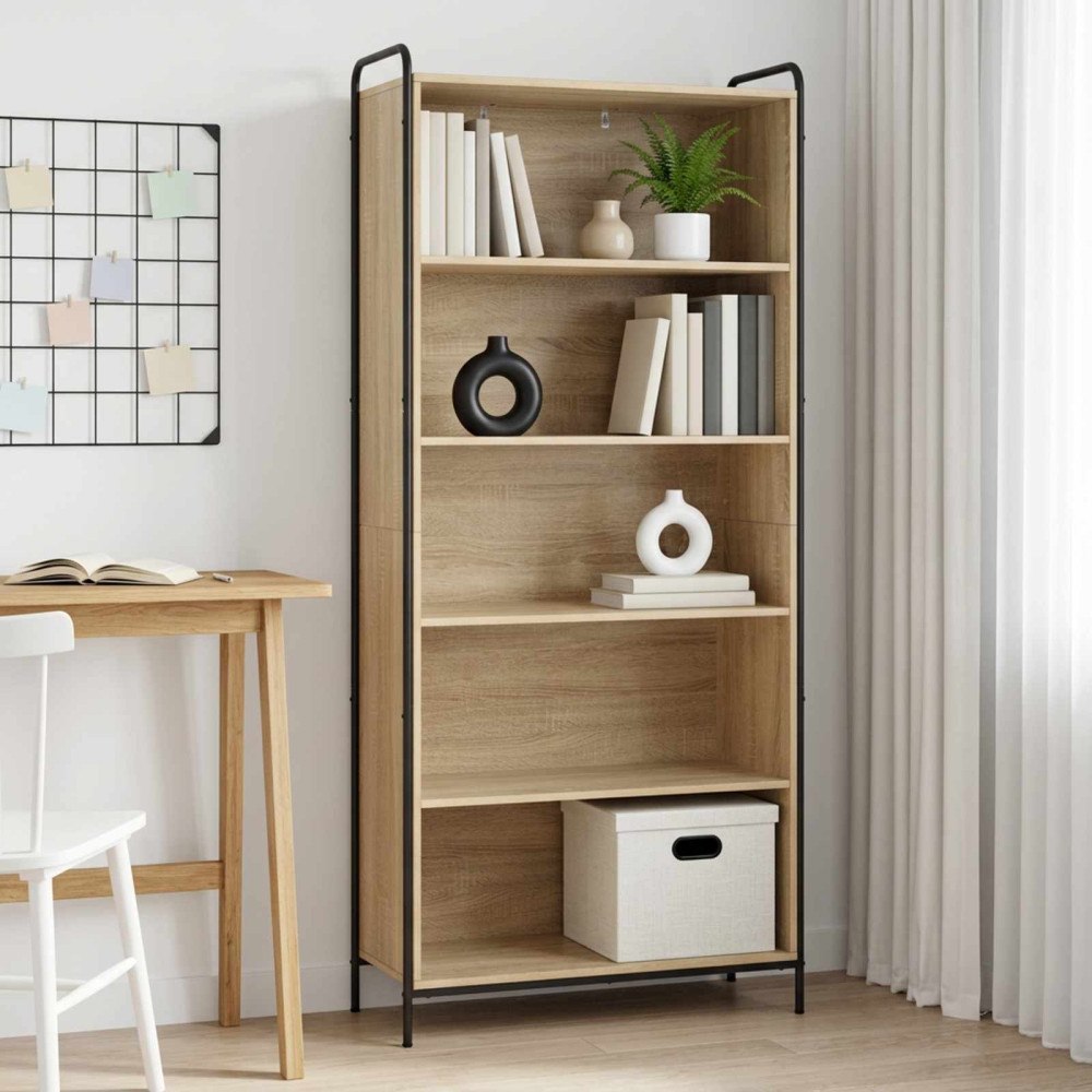 vidaXL Bokskåp 55,5 x 33 x 174 cm Konstruerat trä Sonoma-ek