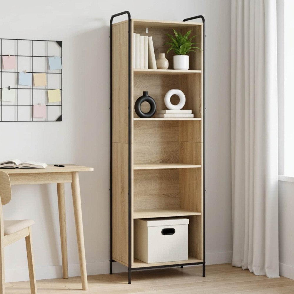 vidaXL Bokskåp 55,5 x 33 x 174 cm Konstruerat trä Sonoma-ek