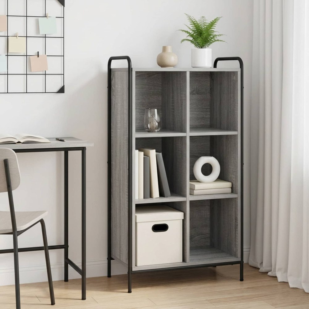 vidaXL Bokskåp 57 x 33 x 111 cm Konstruerat trä Grå Sonoma