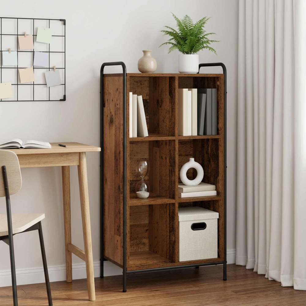 vidaXL Bokskåp 57 x 33 x 111 cm Konstruerat trä Gammalt trä