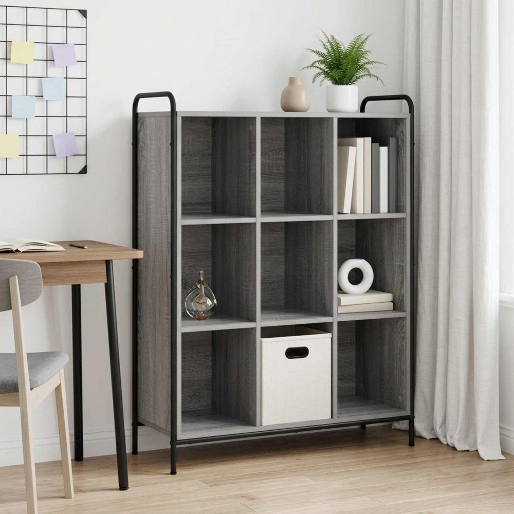 vidaXL Bokskåp 57 x 33 x 111 cm Konstruerat trä Grå Sonoma