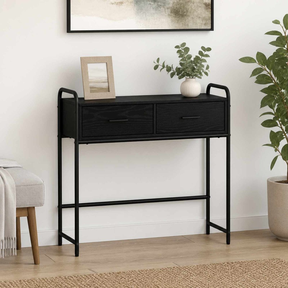 vidaXL Konsolbord Svart ek 90 x 33 x 80,5 cm Konstruerat trä