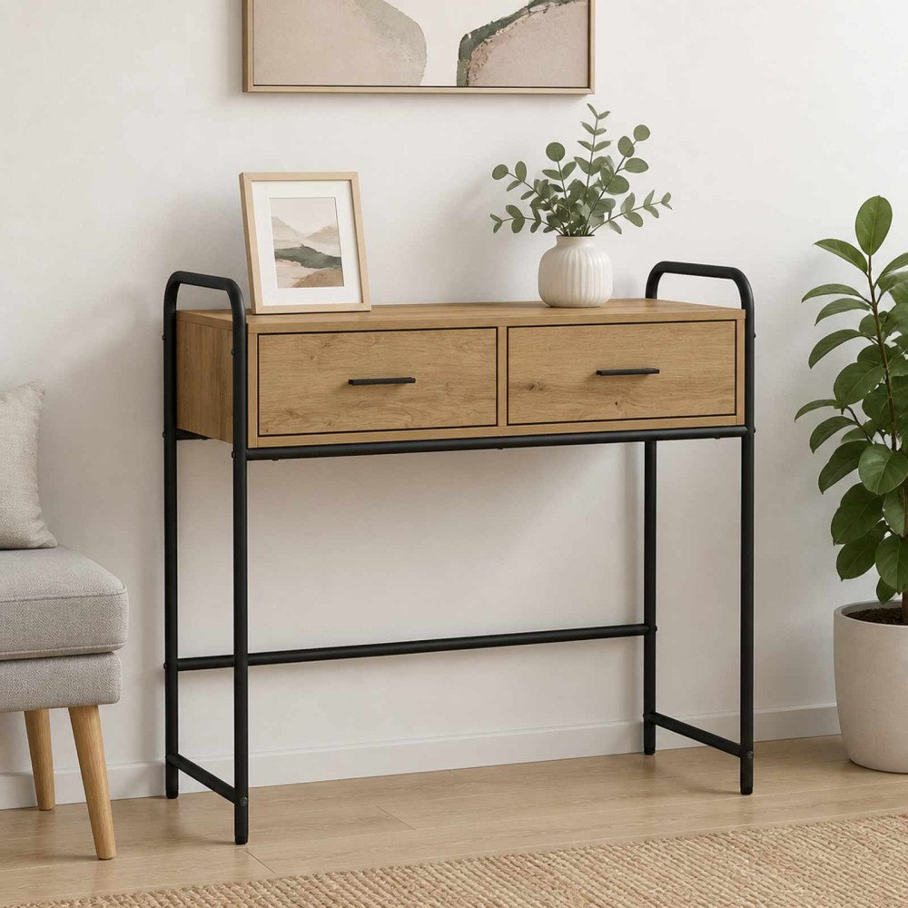 vidaXL Konsolbord Artisan-ek 90 x 33 x 80,5 cm Konstruerat trä