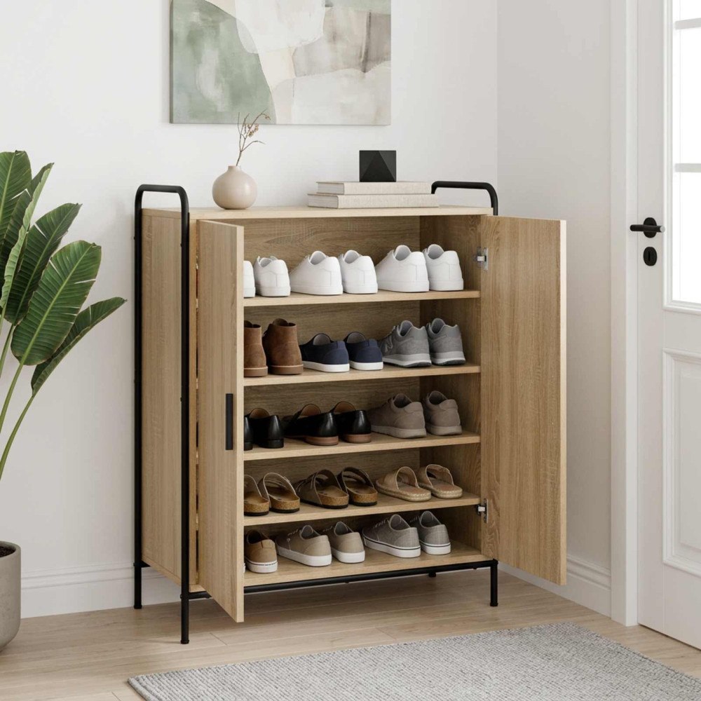 vidaXL Skoskåp 76 x 36,5 x 93 cm Konstruerat trä Sonoma-ek