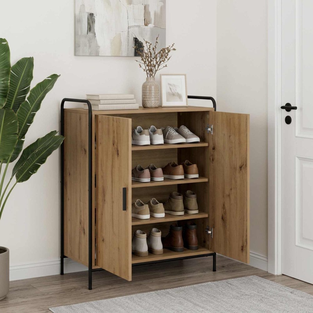 vidaXL Skoskåp 76 x 36,5 x 93 cm Konstruerat trä Artisan-ek