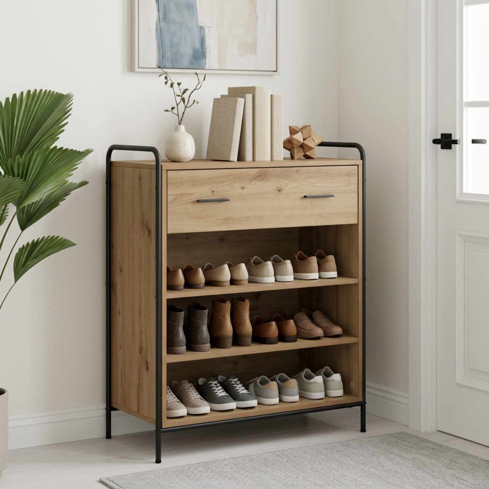 vidaXL Skoskåp 76 x 36,5 x 93 cm Konstruerat trä Artisan-ek