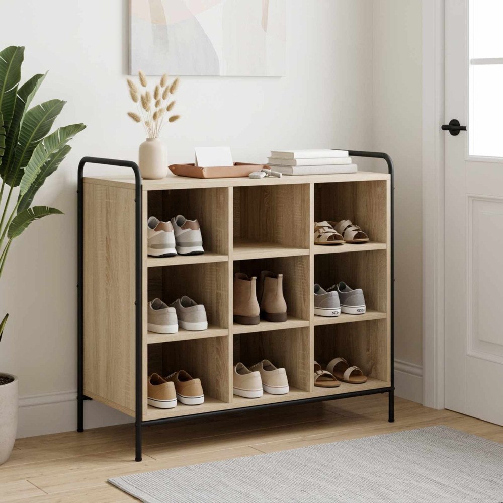 vidaXL Skoskåp 85 x 39,5 x 75 cm Konstruerat trä Sonoma-ek