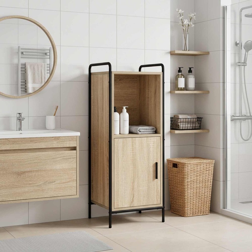 vidaXL Badrumsskåp Sonoma-ek 40 x 36 x 99,5 cm Konstruerat trä