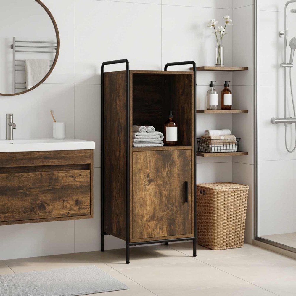 vidaXL Badrumsskåp Rökt ek 40 x 36 x 99,5 cm Konstruerat trä
