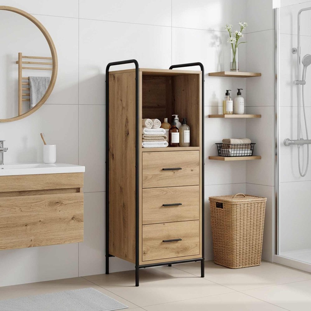 vidaXL Badrumsskåp Artisan-ek 40 x 36 x 109,5 cm Konstruerat trä