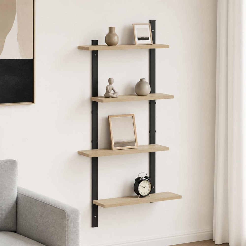 vidaXL Vägghylla Sonoma-ek 61 x 13.5 x 105.5 cm Konstruerat trä