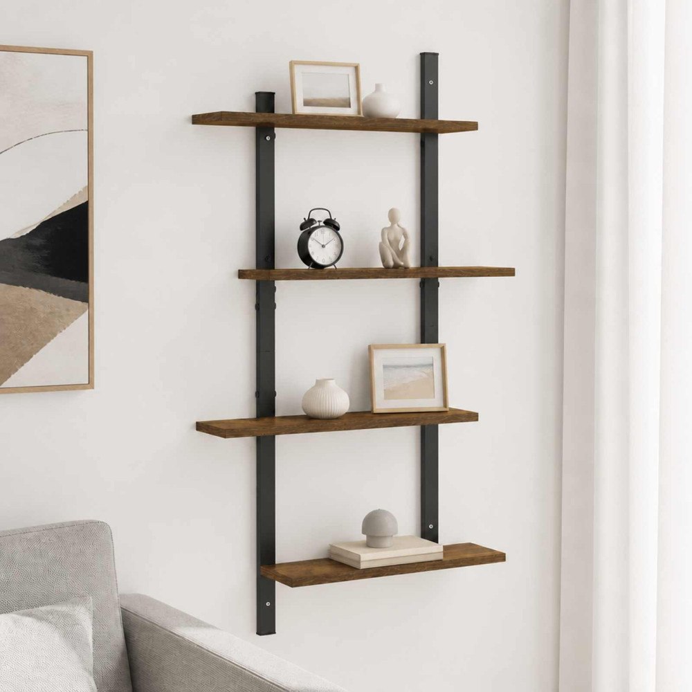 vidaXL Vägghylla Rökt ek 61 x 13,5 x 105,5 cm Konstruerat trä