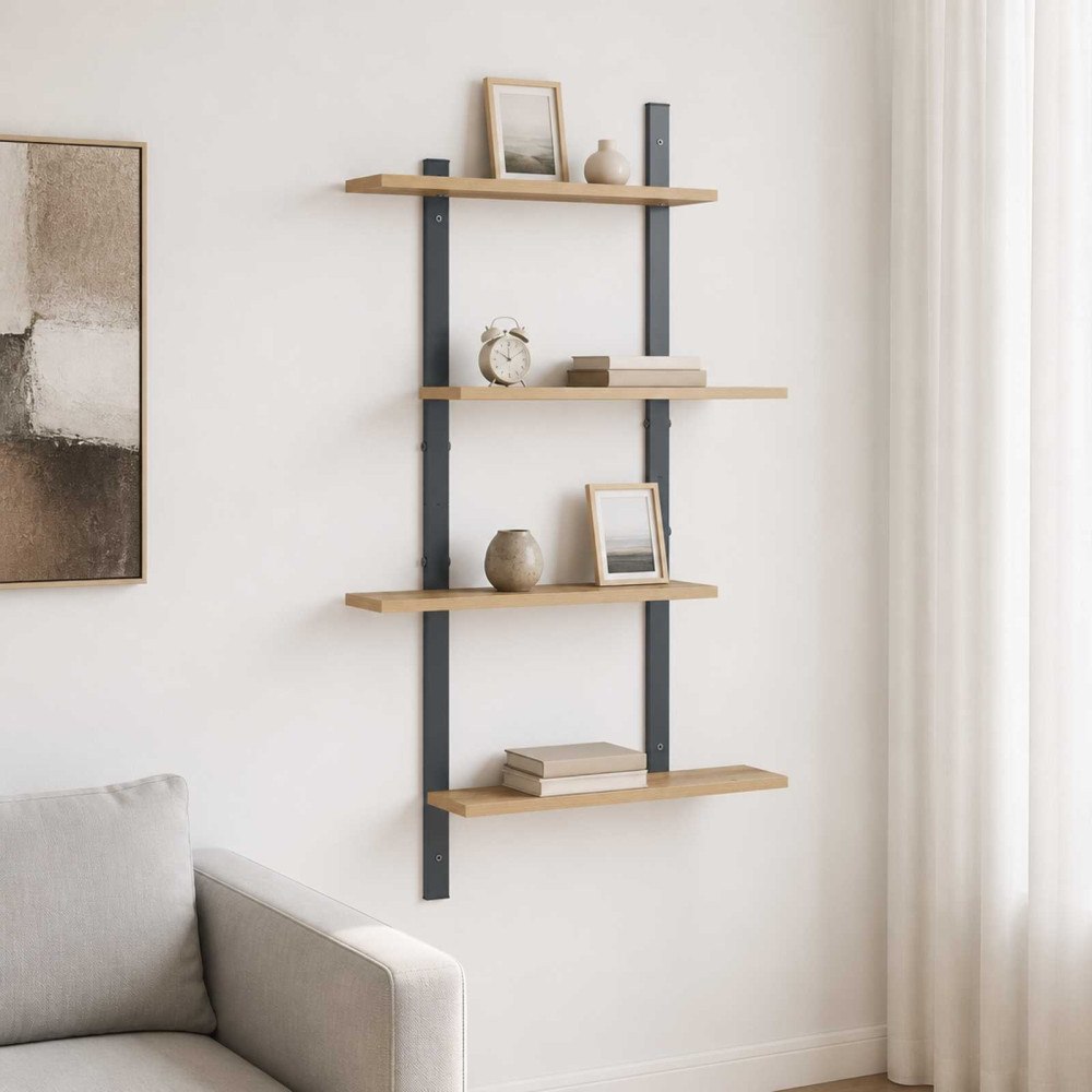vidaXL Vägghylla Artisan-ek 61 x 13,5 x 105,5 cm Konstruerat trä