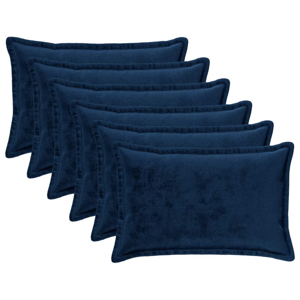 vidaXL Kuddöverdrag 6 st HOUTEN Mörkblå 50 x 80 cm Flanell