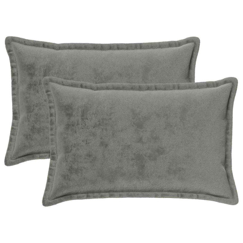 vidaXL Kuddöverdrag 2 st HOUTEN Mörkgrå 50 x 80 cm Flanell