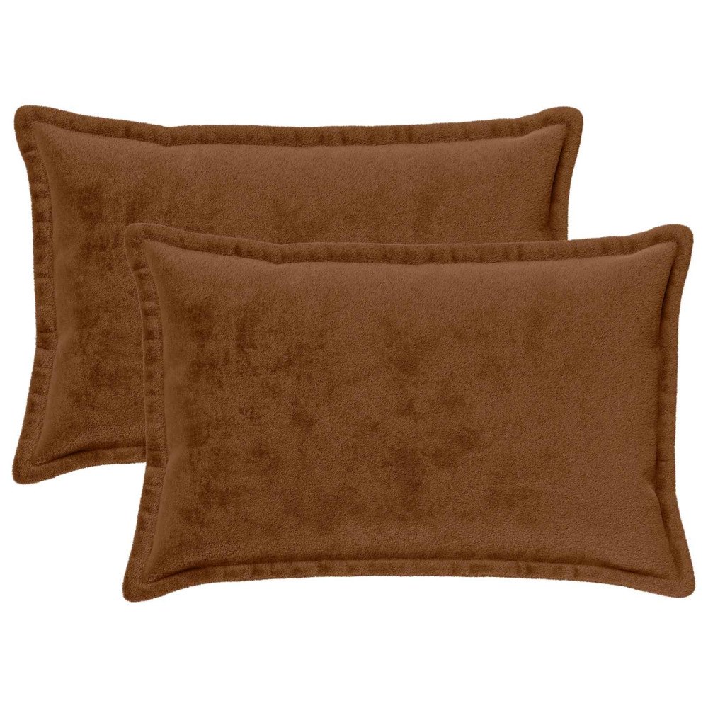 vidaXL Kuddöverdrag 2 st HOUTEN Ljusbrun 50 x 80 cm Flanell
