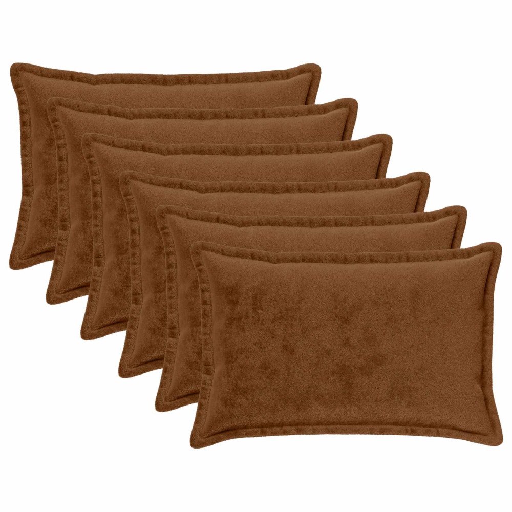 vidaXL Kuddöverdrag 6 st HOUTEN Ljusbrun 50 x 80 cm Flanell