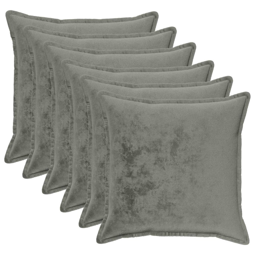 vidaXL Kuddöverdrag 6 st HOUTEN Mörkgrå 70 x 70 cm Flanell