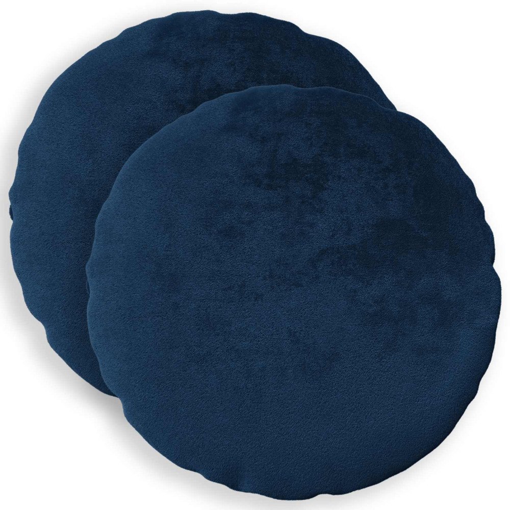 vidaXL Kuddöverdrag 2 st HEERLEN Mörkblå Ø 30 cm Flanell