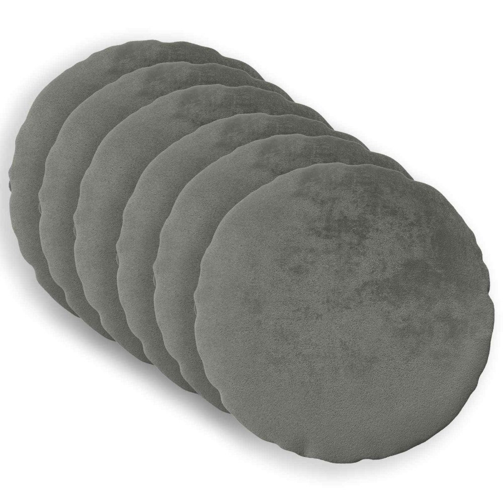 vidaXL Kuddöverdrag 6 st HEERLEN Mörkgrå Ø 30 cm Flanell
