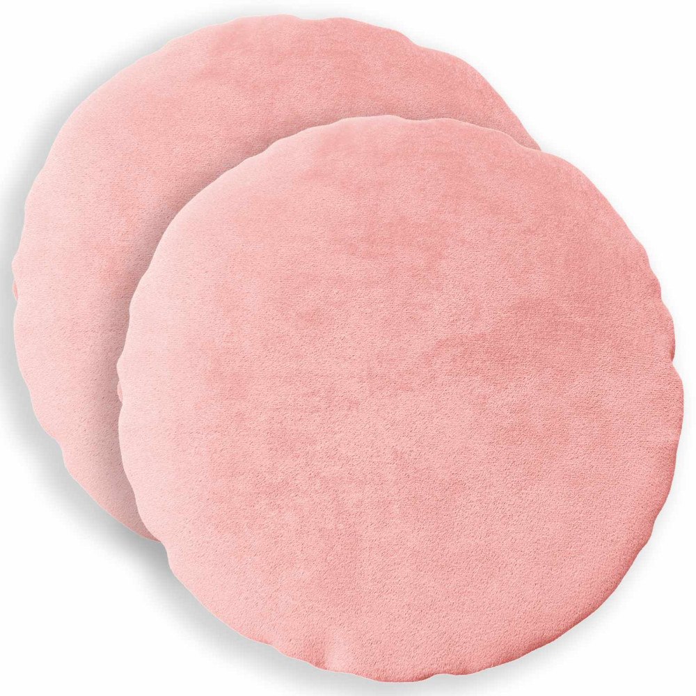 vidaXL Kuddöverdrag 2 st HEERLEN Rosa Ø 30 cm Flanell