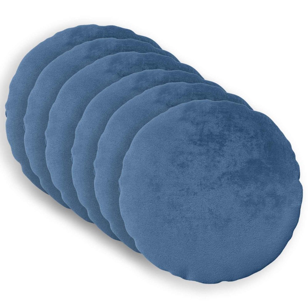 vidaXL Kuddöverdrag 6 st HEERLEN Ljusblå Ø 40 cm Flanell