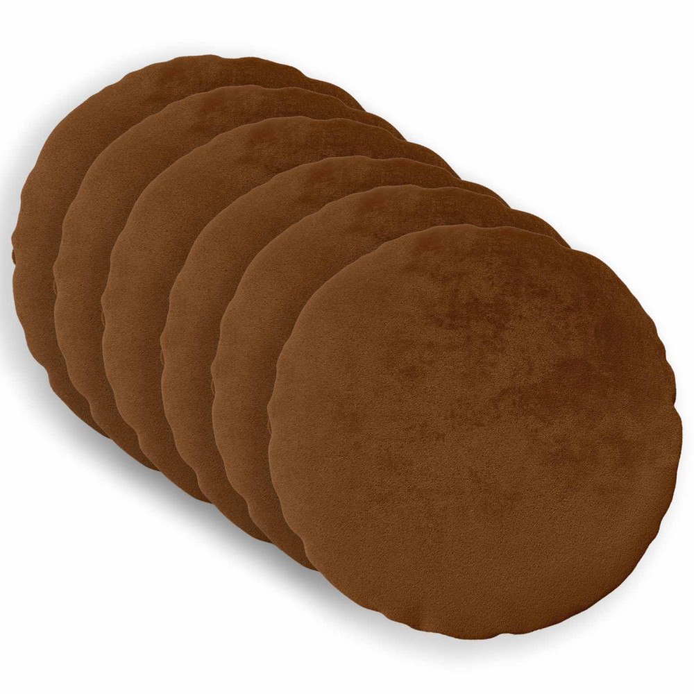 vidaXL Kuddöverdrag 6 st HEERLEN Ljusbrun Ø 60 cm Flanell