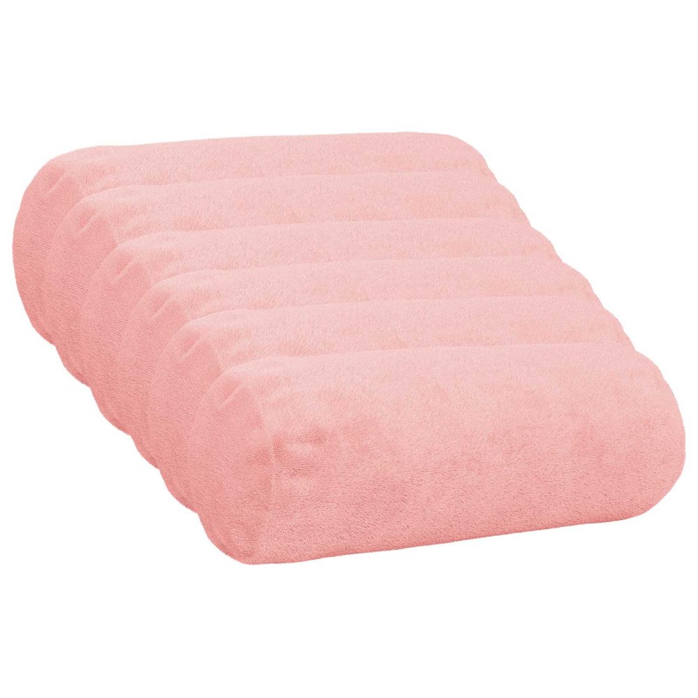 vidaXL Kuddöverdrag 6 st HEERLEN Rosa Ø 15 x 40 cm Flanell