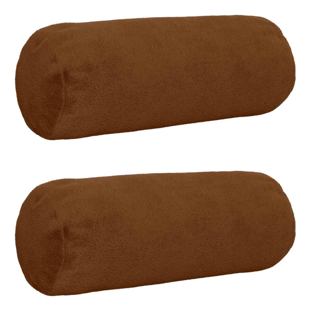 vidaXL Kuddöverdrag 2 st HEERLEN Ljusbrun Ø 15 x 40 cm Flanell