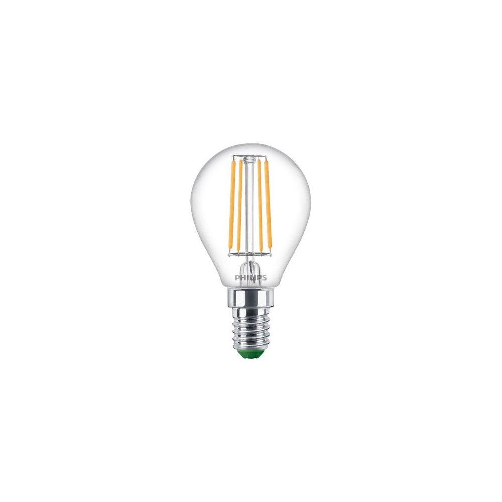 Philips Philips Ultra-Efficient - LED-glödlampa med filament - form: P45 - klar finish - E14 - 3.8 W - varmt vitt ljus - 2700 K