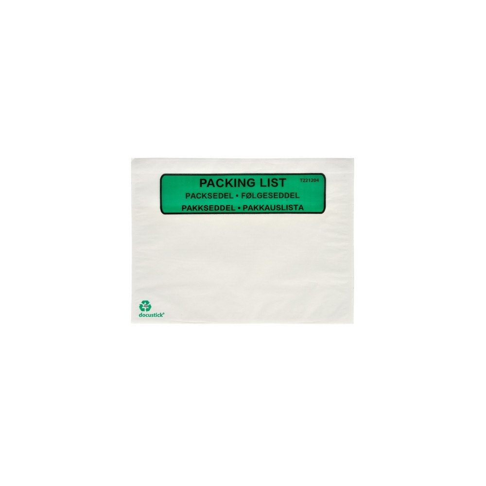 Grippie Green Følgeseddellommer Docustick Green C5 med tryk