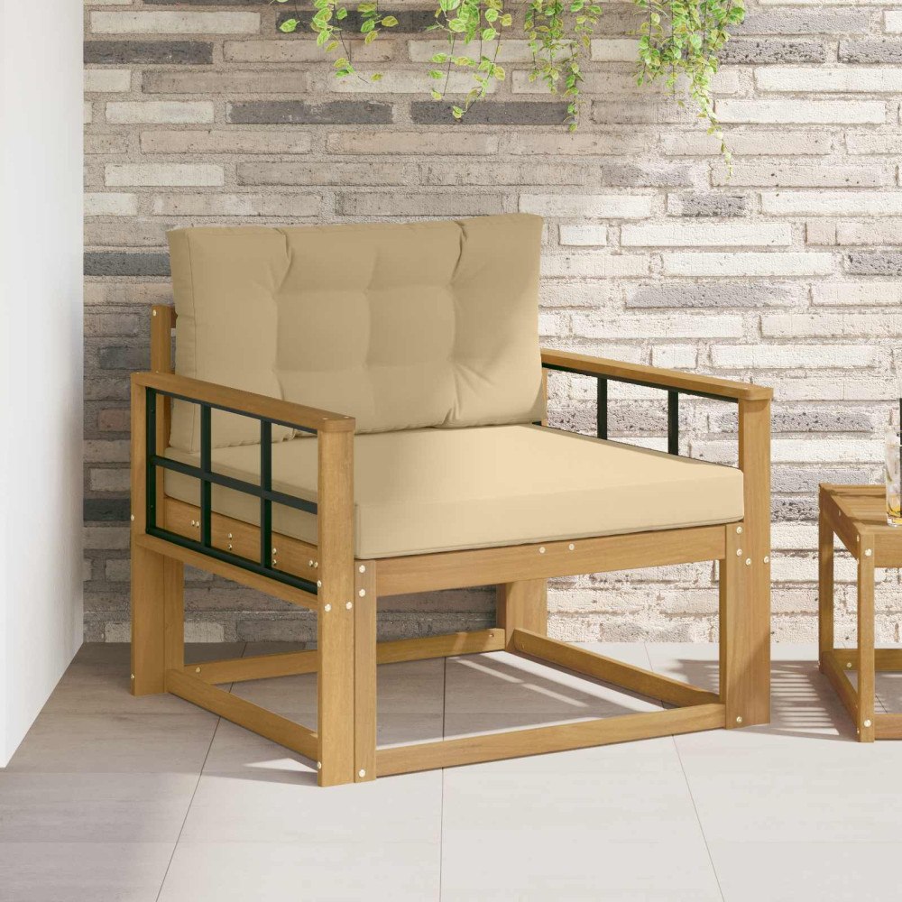 vidaXL Utomhus Mellansoffa Polyester Vit
