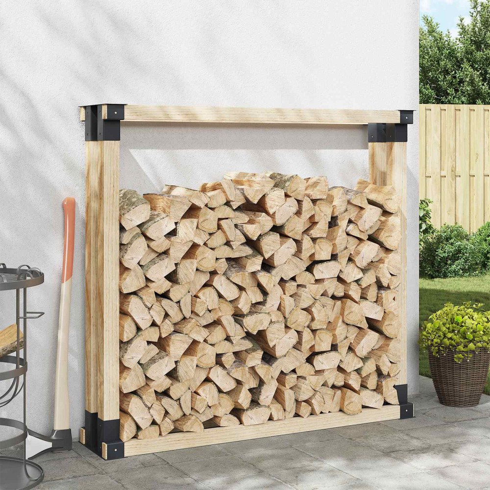 vidaXL Vedstaplingshjälp 4 st Antracit 34 x 10 x 15 cm Stål