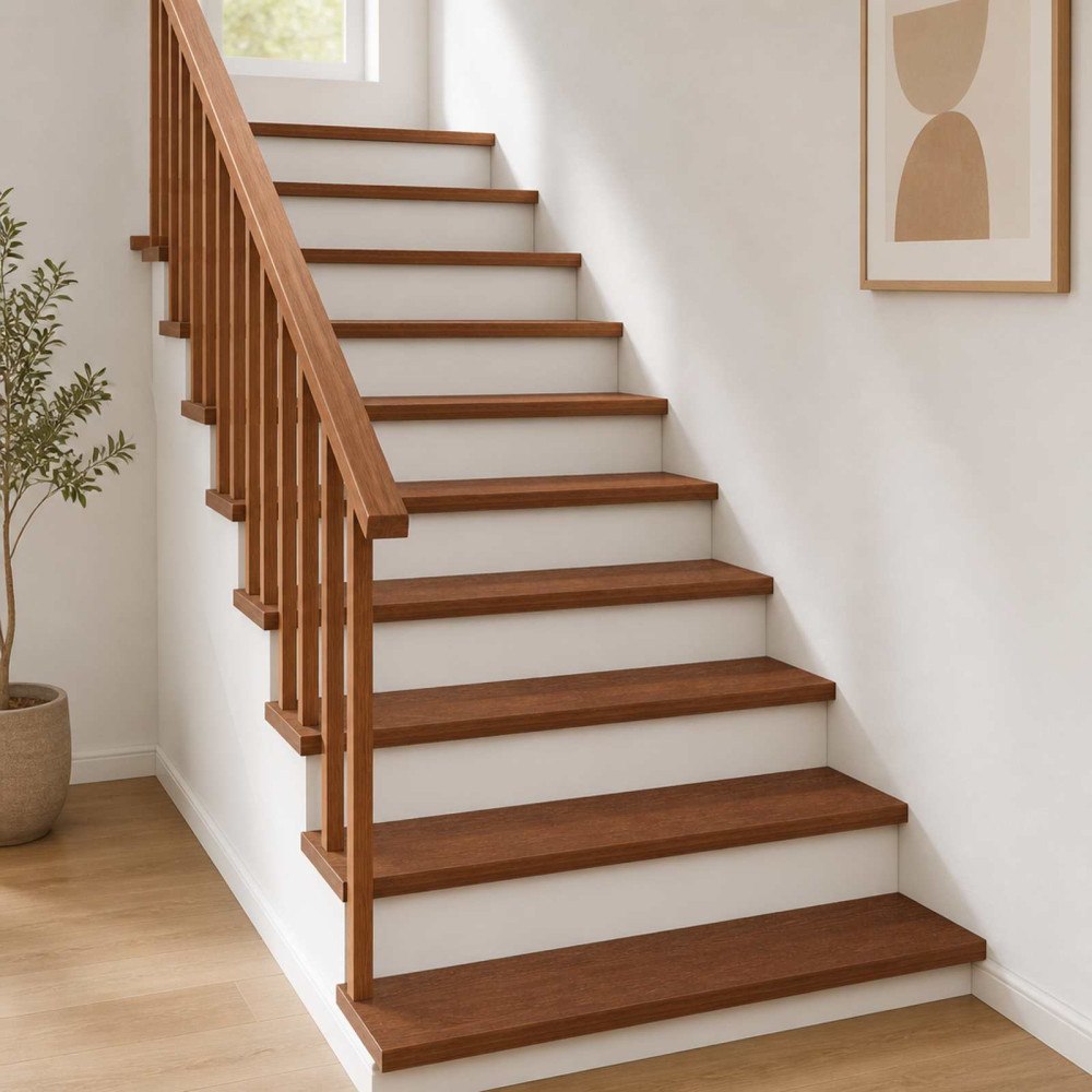 vidaXL Trappsteg 16 st 100 x 30 x 2 cm Mörkbrun Massivt Ekträ