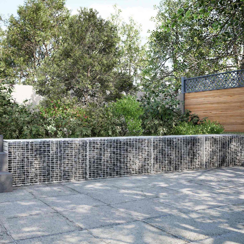 vidaXL Gabion med 3,5 mm tråd och 5x2,5 cm nät 1200x20x50 cm