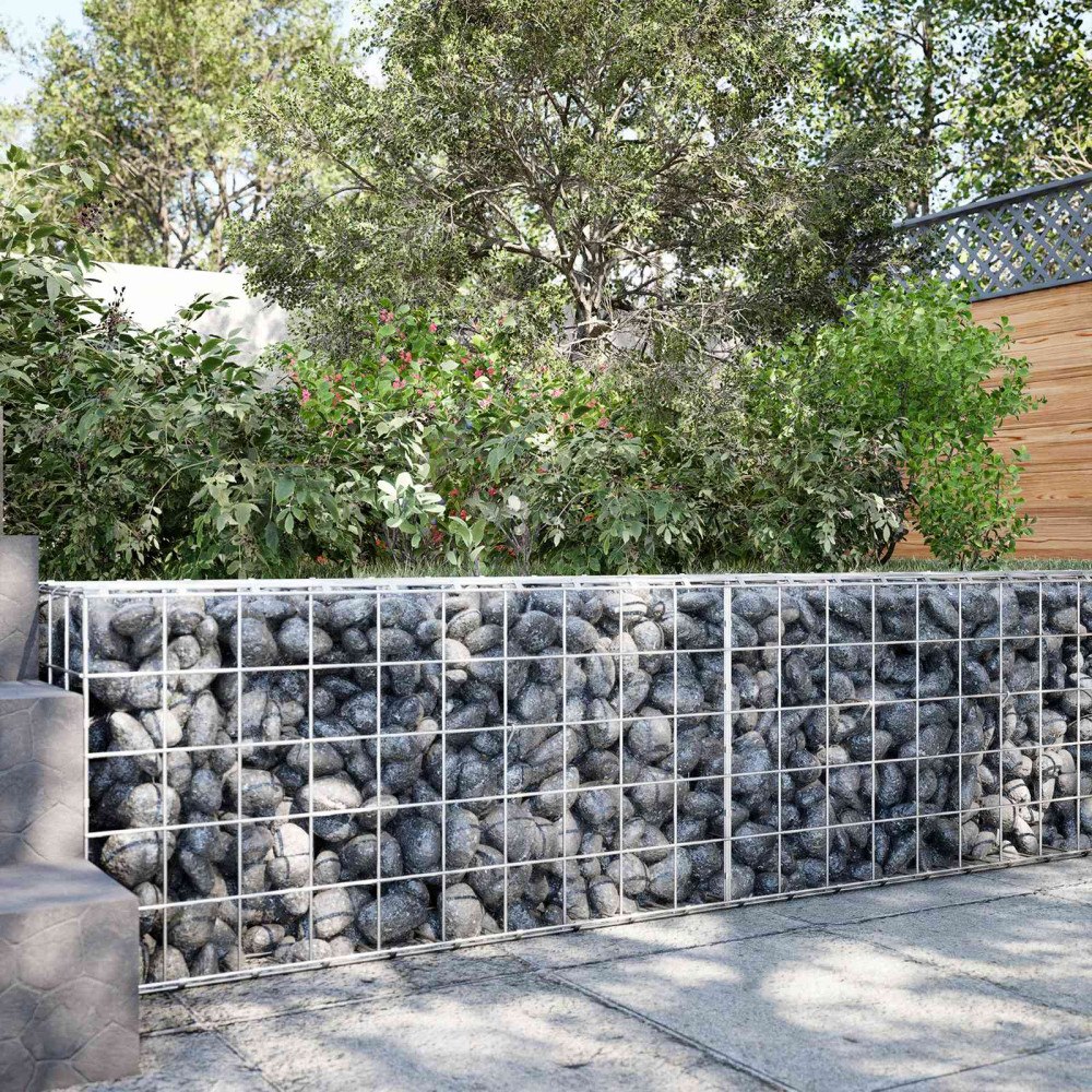 vidaXL Gabion med 5 mm tråd och 10x10 cm nät 100x10x50 cm