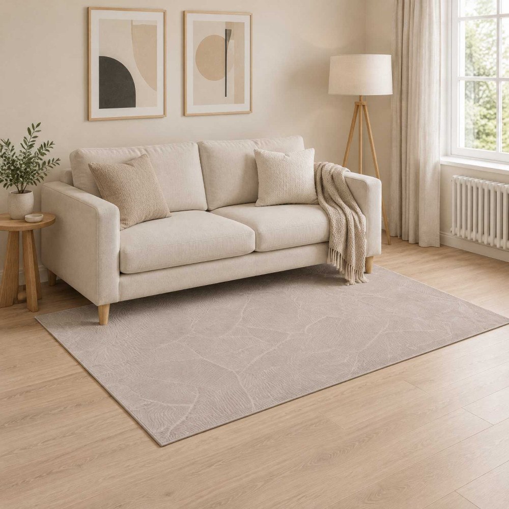vidaXL Matta IZA Beige 120 x 170 cm 100% Polyester Kort lugg