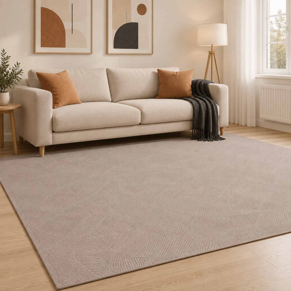 vidaXL Matta IZA Beige 200 x 280 cm 100% Polyester Kort lugg